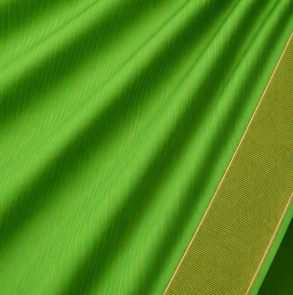 Premium Plain Soft Silk Saree with Elegant Gold Line Pallu & Self Zari Border | Mint Green