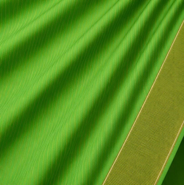 Premium Plain Soft Silk Saree with Elegant Gold Line Pallu & Self Zari Border | Mint Green