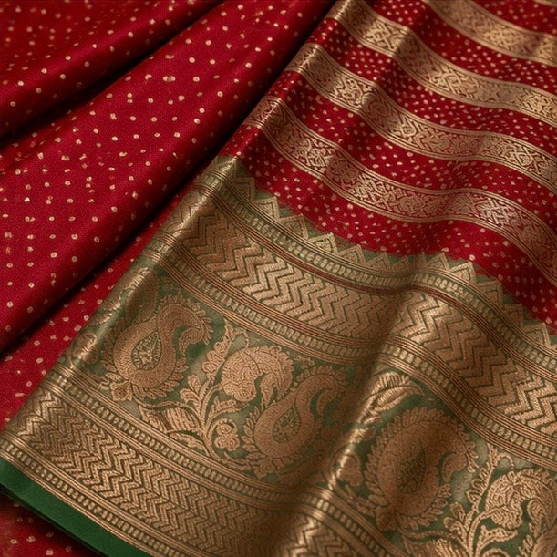 Red Banarasi Silk Woven Saree