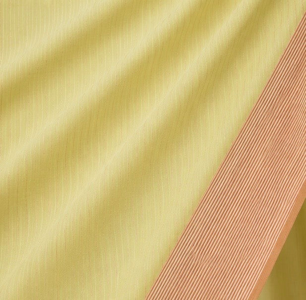 Premium Plain Soft Silk Saree with Elegant Gold Line Pallu & Self Zari Border | Yellow