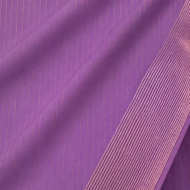 Premium Plain Soft Silk Saree with Elegant Gold Line Pallu & Self Zari Border | Lavender