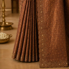 Dusty Pink Designer Embroidered Saree