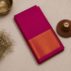 Elegant Pink Soft Silk Saree with Golden Zari Border