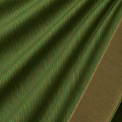 Premium Plain Soft Silk Saree with Elegant Gold Line Pallu & Self Zari Border | Olive Green
