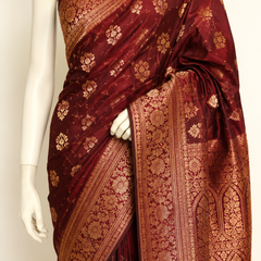 SKY BLUE DOFT TUSSAR PICHWAI PRINT SAREE