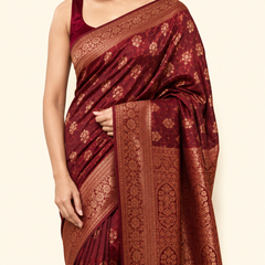 SKY BLUE DOFT TUSSAR PICHWAI PRINT SAREE