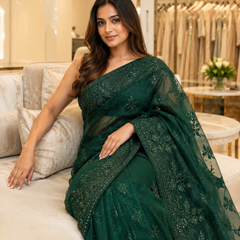 SKY BLUE DOFT TUSSAR PICHWAI PRINT SAREE