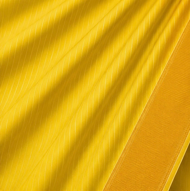 Premium Plain Soft Silk Saree with Elegant Gold Line Pallu & Self Zari Border | Yellow