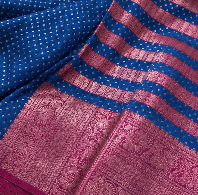 Peacock Blue Banarasi Silk Woven Saree